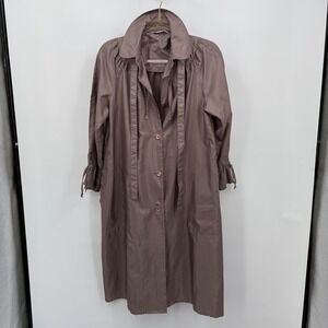 Vintage Forecaster of Boston Trench Rain‎ Coat Womens Sz 7/8 Brown Lightweight